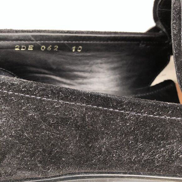 PRADA Milano LOGO Men’s Black Suede Penny Loafer shoes Size 10 - Picture 2 of 16